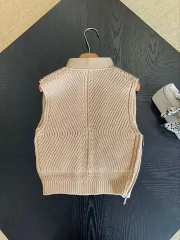 Женский вязаный жилет из хлопка