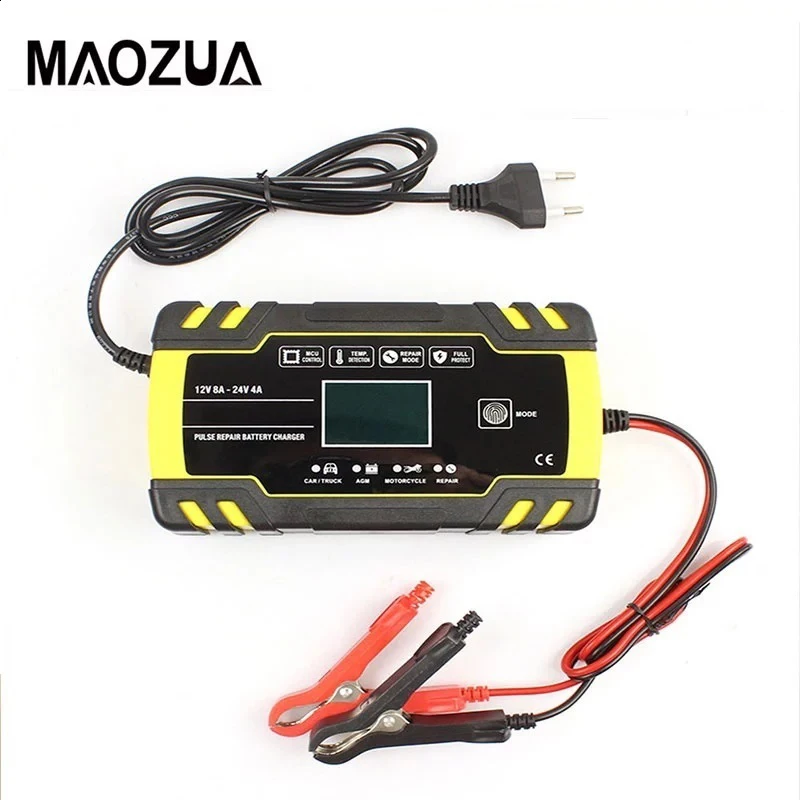

12V/24V 8A Full Automatic Battery chargers Digital LCD Display Car Battery Chargers Power Pulse Repair Charger Wet Dry Lead Acid