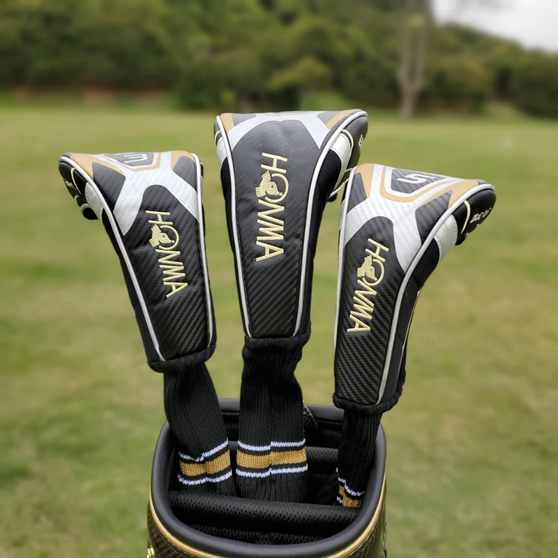 New Honma Golf Club #1 #3 #5 Wood Headcovers Driver Fairway Woods cover PU Leather Head Covers Set Protector Golf Accessories