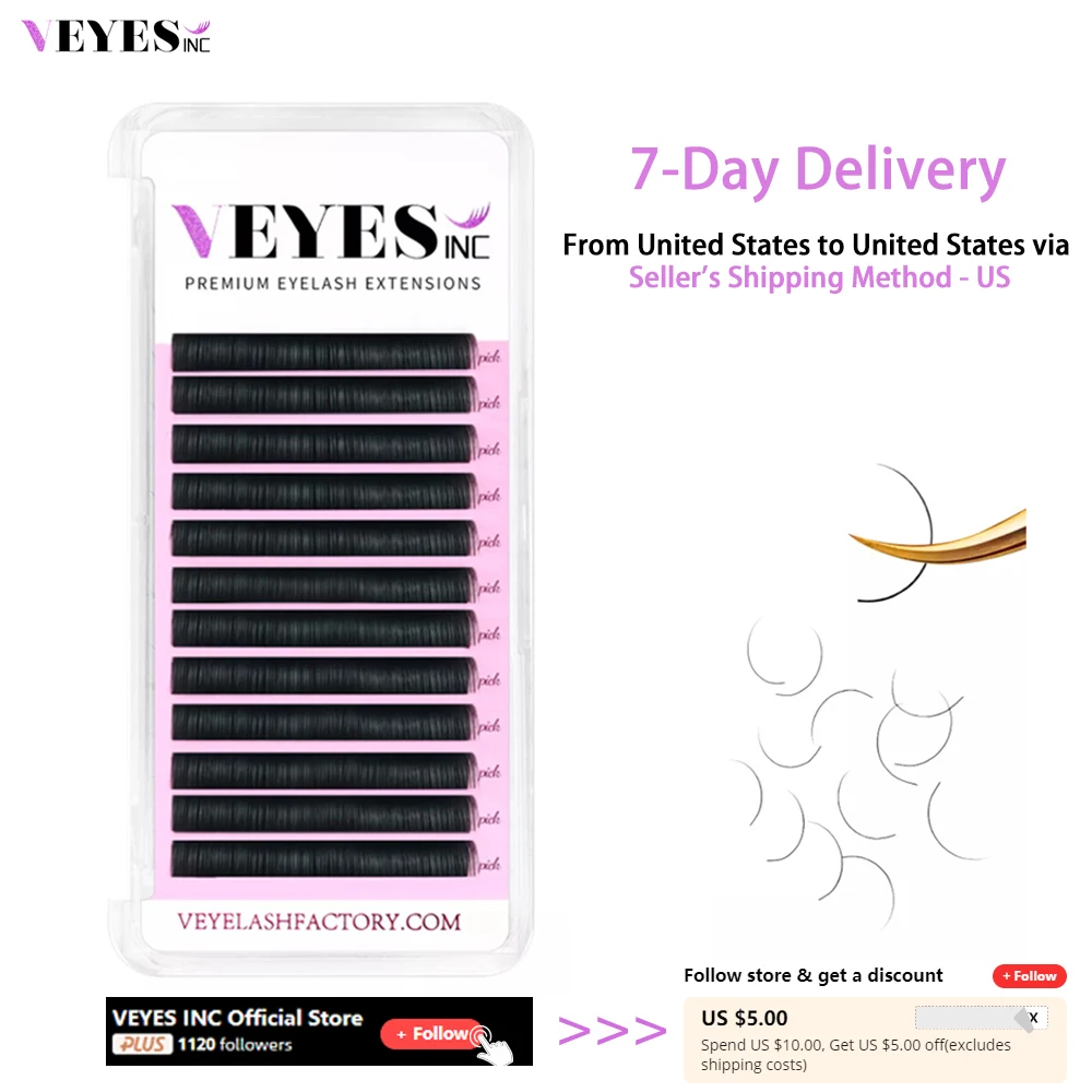 Veyes Inc Individual Eyelash Extensions Faux Mink Lashes 8-20mm Veyelash Professionals Classic Soft Natural Lash Bulk Wholesale
