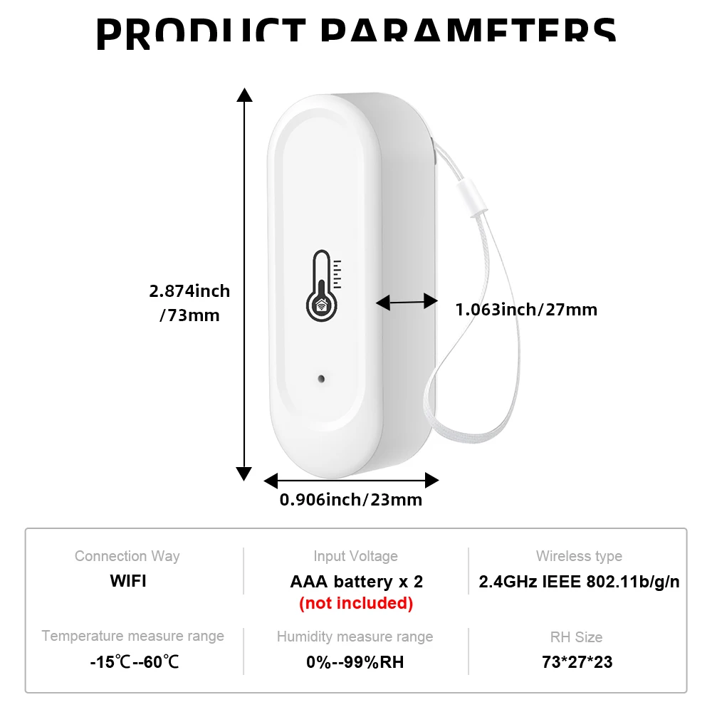 Датчики температуры и влажности IP65 Tuya ZigbeeWiFi, водонепроницаемые, для умного дома, наружныевнутренние, с поддержкой Alexa и Google Assistant (art.: 3920d9ec1ed8f) - 3920d9ec1ed8f