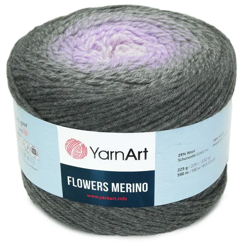 Пряжа YarnArt Flowers Merino детская свитер плед шапка сделай сам вязание спицами крючок