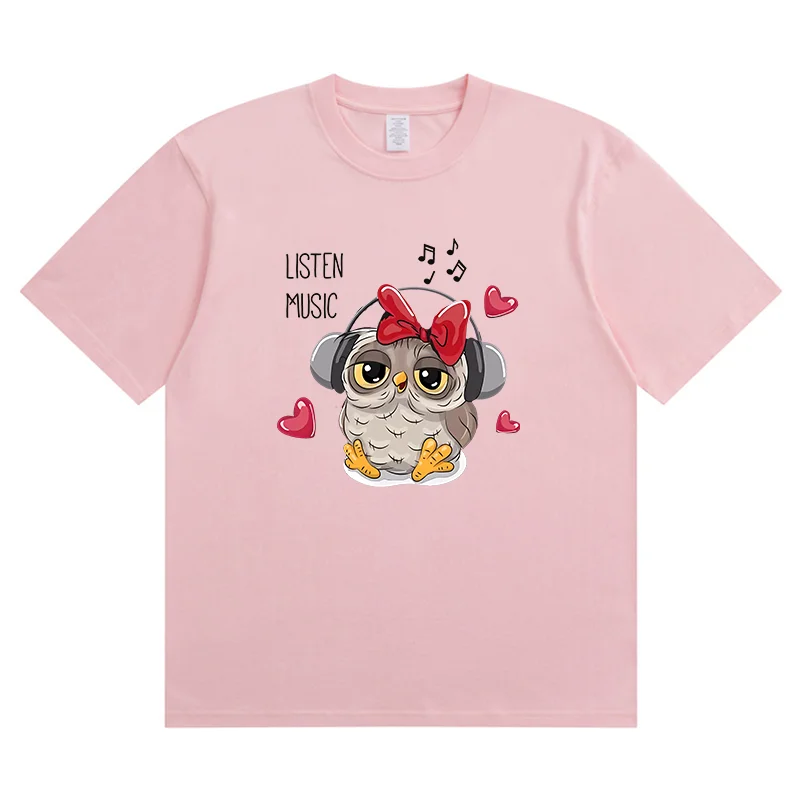 Летняя Новинка модная спортивная женская футболка с рисунком совы любви