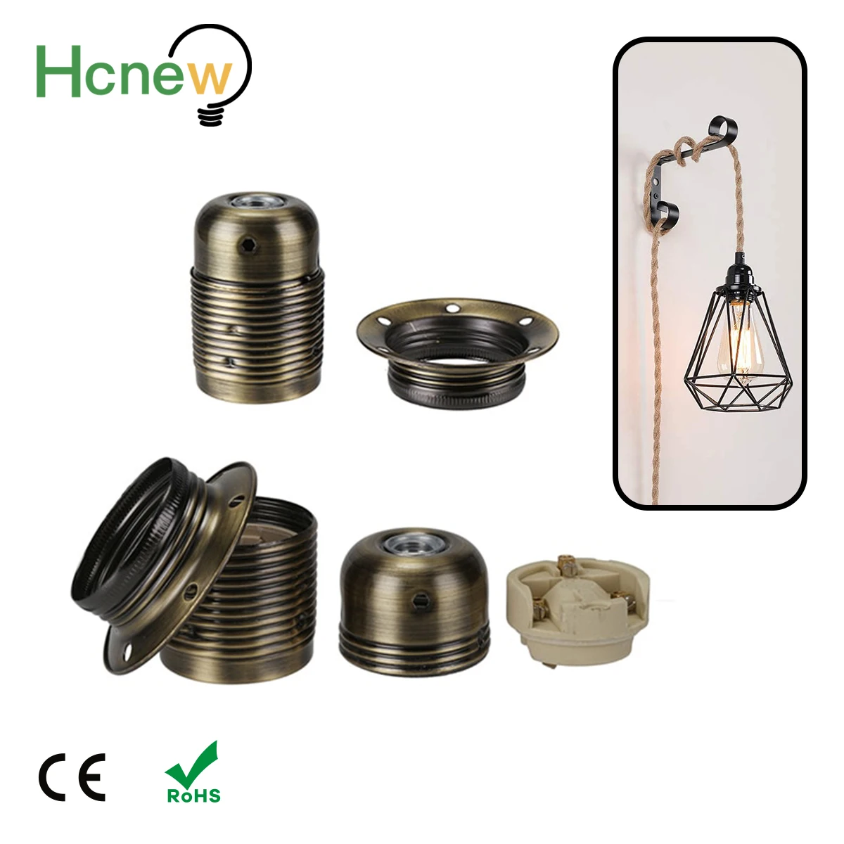 Винтажный патрон E27 держатель для светодиодной лампы E26 в стиле ретро подвесного