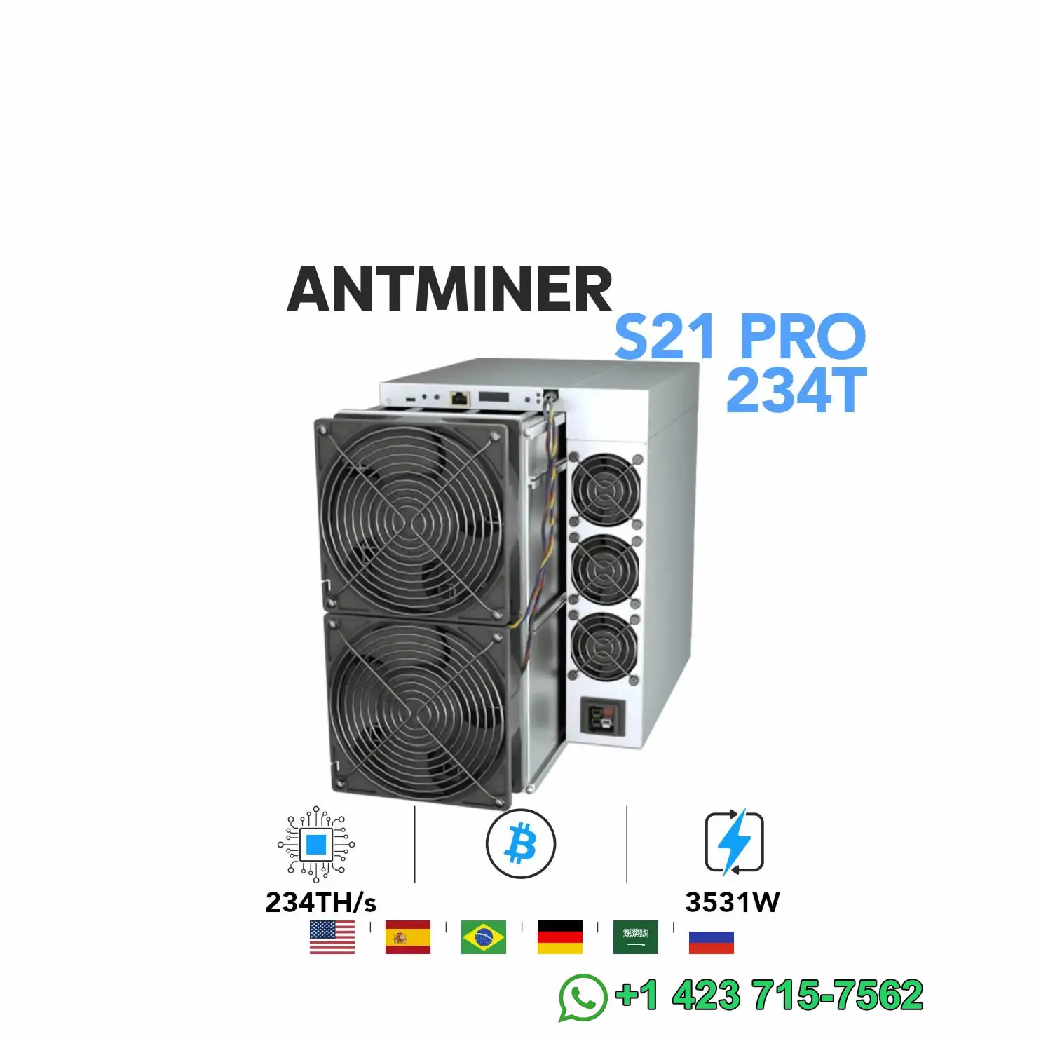 SM Bitmain Antminer S21 Pro 234T 3510W Биткоин BTC ASIC Miner
