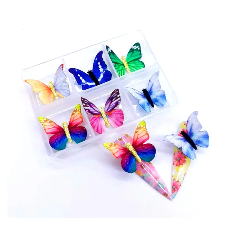 

2022 New Arrival Butterfly Charms Removable Magnetic Nail Pom Pom Boxes Kit For Nails Art Decoration