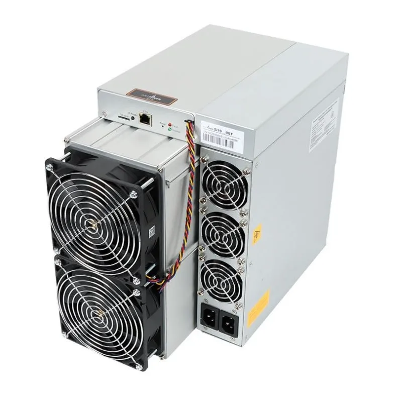 

QIO TECH Bitmain Antminer S19 95ths Asic Miner 3250 Вт Биткоин-Майнер, машина для крипто-майнинга с блоком питания и шнуром питания