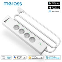 meross homekit wifi smart power strip eufr plug extension smart surge protector with 4 socket 4 usb support alexa google home