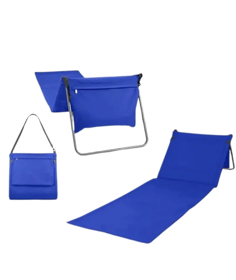 كرسي الشاطئ المحمولة للطي المرحلة العملية سهلة التركيب حقيبة الأزرق تشيس صالة البحر شاطئ حديقة تركيب مقاوم للماء