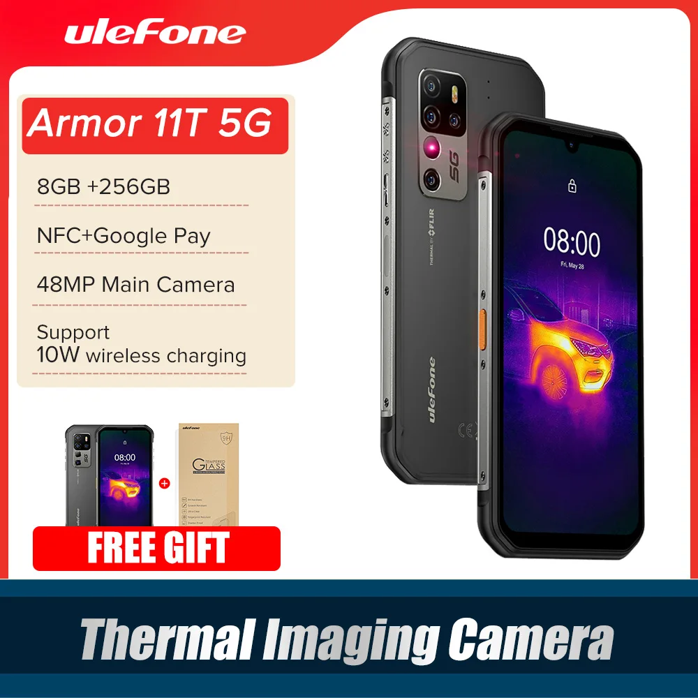 Ulefone Armor 11T 5G Rugged Mobile Phone FLIR® Thermal Imaging Camera Smartphone Android 11 8GB 256GB Waterproof Mobile Phone