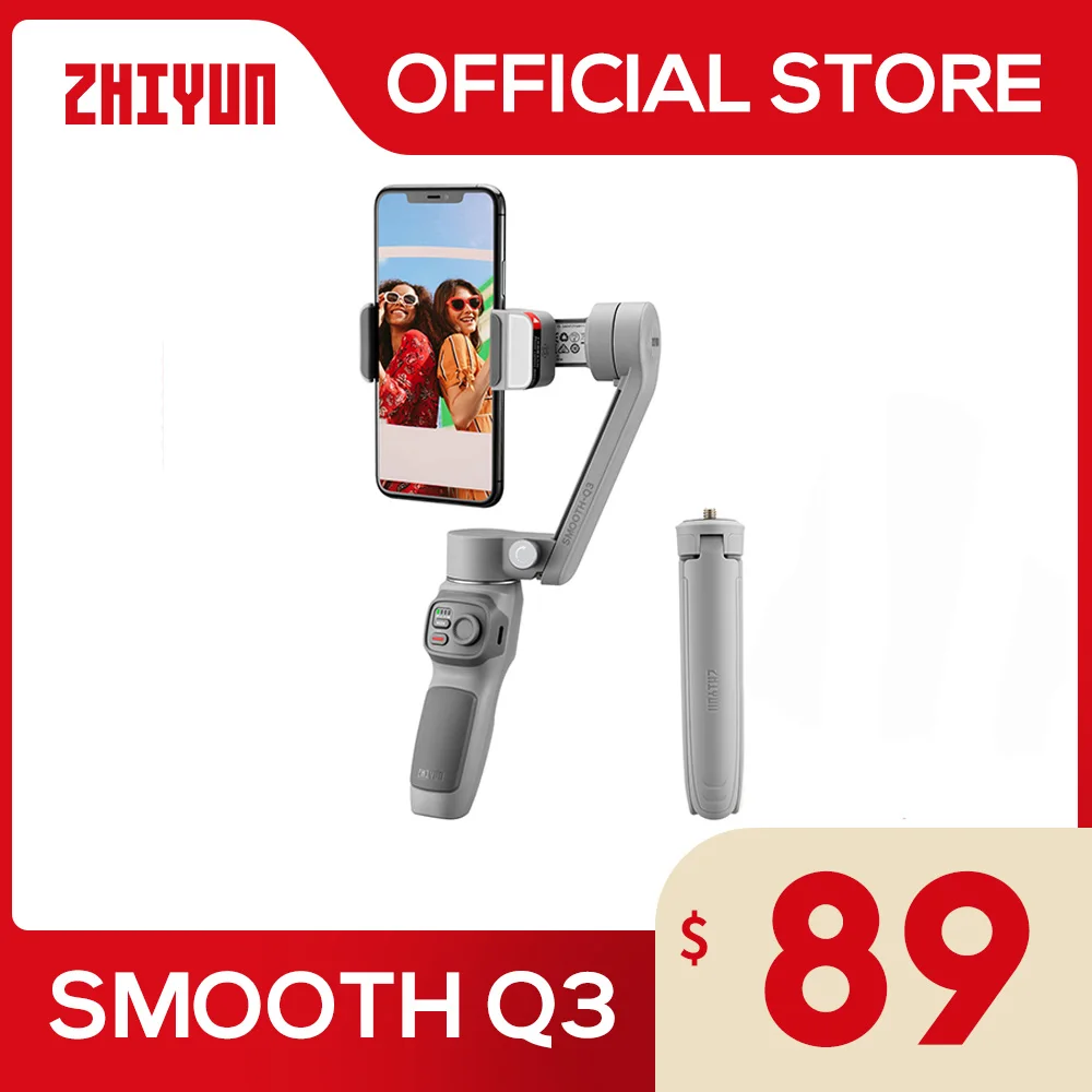 ZHIYUN Official SMOOTH Q3 Gimbal Smartphone 3-Axis Phone Gimbals Stabilizer for iPhone 14 pro max/Xiaomi/Huawei VS DJI OM 6