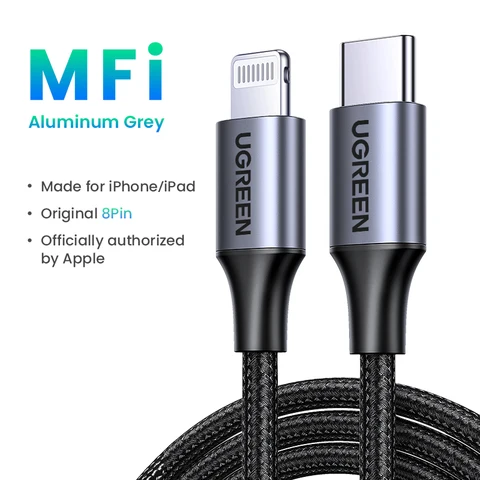 UGREEN MFi 20 Вт PD USB C к Lightning Кабель для iPhone 14 13 12 Pro Max Быстрая зарядка Type C кабель для iPhone для iPad