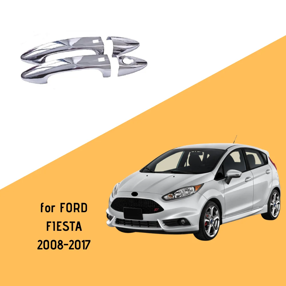 

2 Pcs Stainless Chrome Door Handle Covers Trim For Ford Fiesta 2008-2017 Car Auto Decoration Accessories Inox