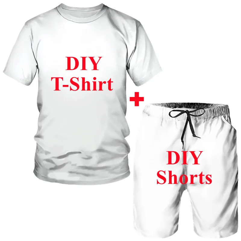 

DIY Custom Clothing Men/Women Short Sleeve T-Shirt/Shorts/Sets Unique Couple Two Piece Suit Fashion 3D Print Sportswear Outfits