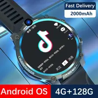 4G Netcom Round Screen V20MAX Men Women 128G Smart Watch Android OS Download App Game Video SIM Call HeartRate Camera For Xiaomi