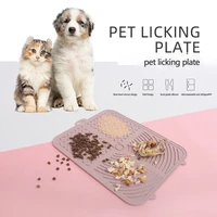 pet licking food mat silicone dog slow food tray placemats dry wet cat food separate washable folding easy to clean pet supplies