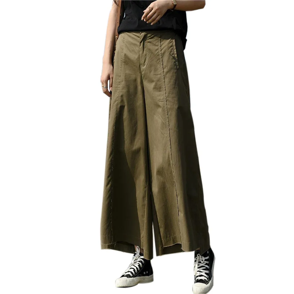 

Женские хлопковые широкие брюки с высокой талией, M,L,XL