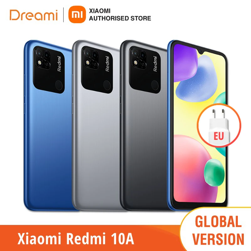  Global Version Xiaomi Redmi 10A LTE | MediaTek Helio G25 | 5000mAh | Rear fingerprint sensor 