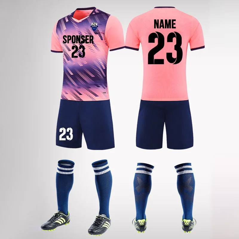 

2022 Football Jersey Uniform Adult and Children Boy Girls Soccer Custom tracksuit kits High Quality