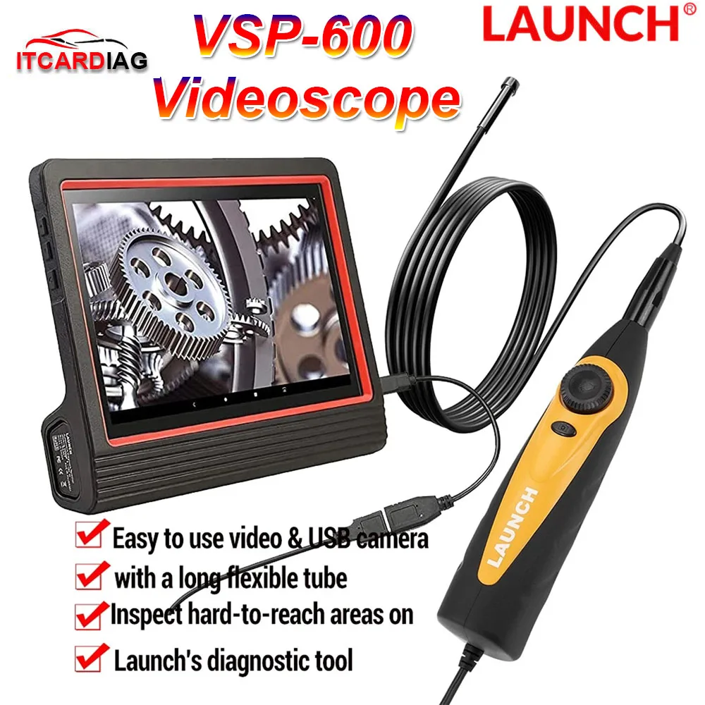 

LAUNCH X431 VSP 600 VSP600 VSP-600 Videoscope Camera Endoscope Car Inspection Mirror Flexible IP67 Waterproof 6LED Adjustable