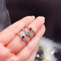 premium jewelry 100 natural gemstones 925 sterling silver ruby sapphire emerald womens mini ring girl gift party marry got new