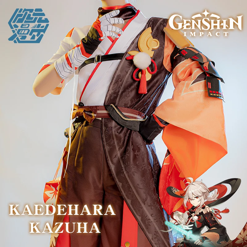 

CYM-B Game Genshin Impact Kaedehara Kazuha Cosplay Costume Halloween Carnival Samurai Full Set Women Dress Includes Wig Anime