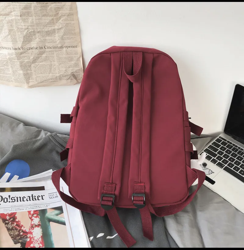 High School College Simple Casual Fashion Schoolbag Female Junior High School Students Double Shoulder Hundred Backpack