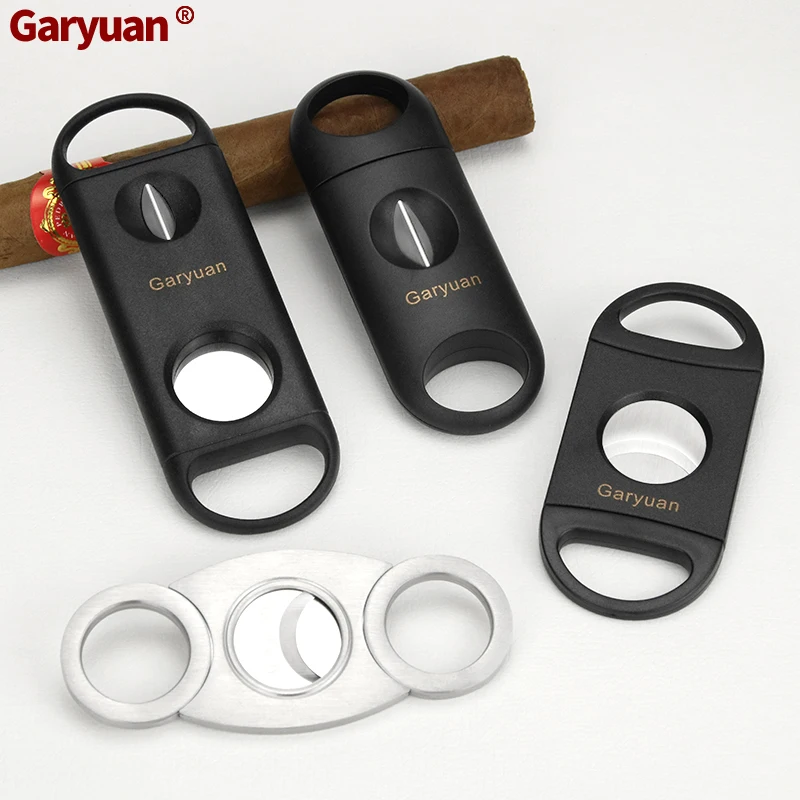 

Caryuan Cigar Scissors Portable V Cut Stainless Steel Large Diameter Cut Sharp Cigar Punch Opener Gift Box