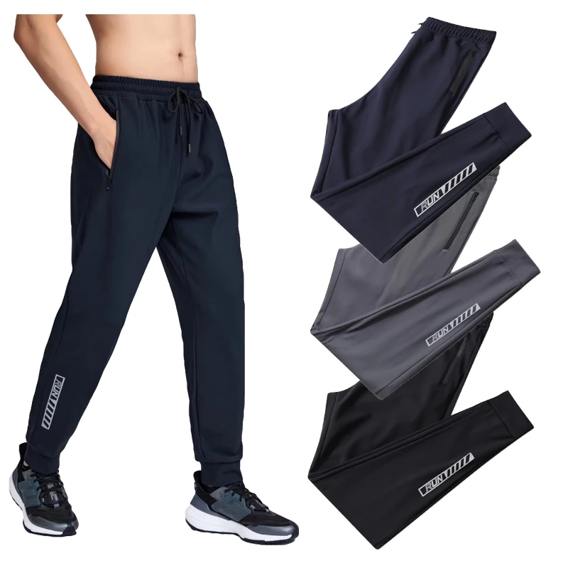 

Мужские спортивные штаны с карманами, эластичные длинные брюки, спортивный костюм, новые спортивные штаны для бега, Мужские дышащие спортив...