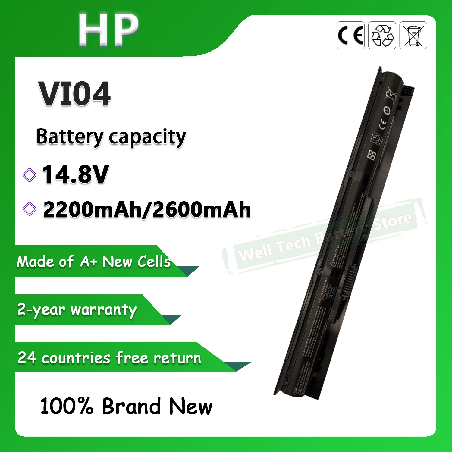 VI04 Аккумулятор для ноутбука HP Envy 14 14-v000-v099 14-u000-u099 15 15-k000-k099 15-x000-x099 17 17-x000-x099 Pavilion