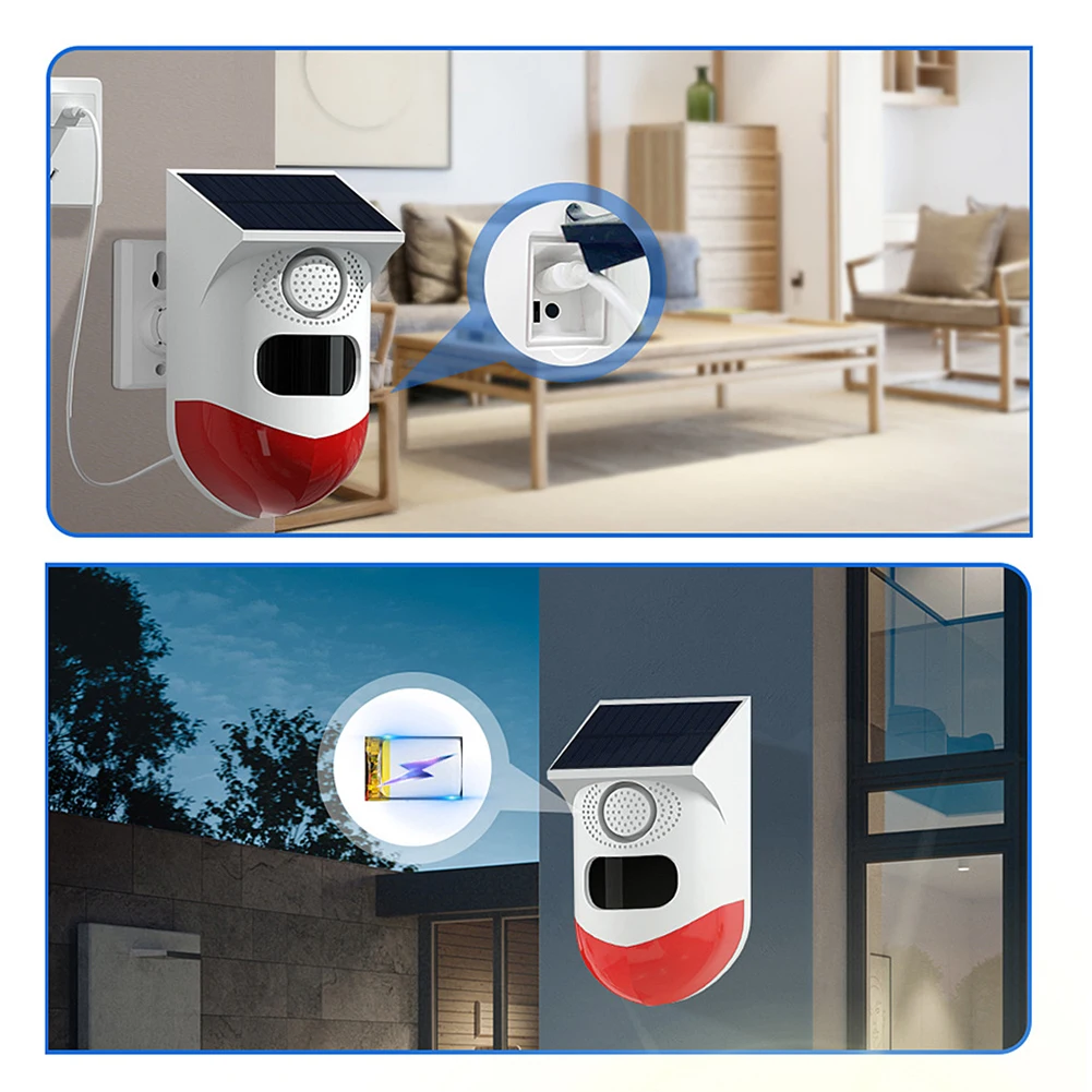 Солнечная охранная инфракрасная Сирена с дистанционным управлением