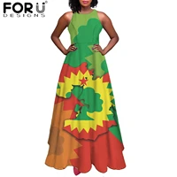 forudesigns ethiopian flag 3d print women elegant party dress casual girls female patriotic sleeveless maxi dresses for ladies