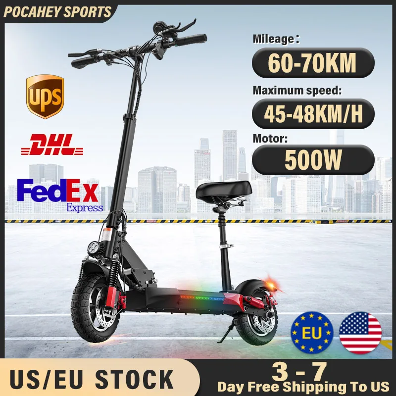 

500W Electric Scooter 48V 18Ah 48KM/H Max Speed 50KM Long Range E-Scooter for Adults Foldable Commutering Electric Scooter