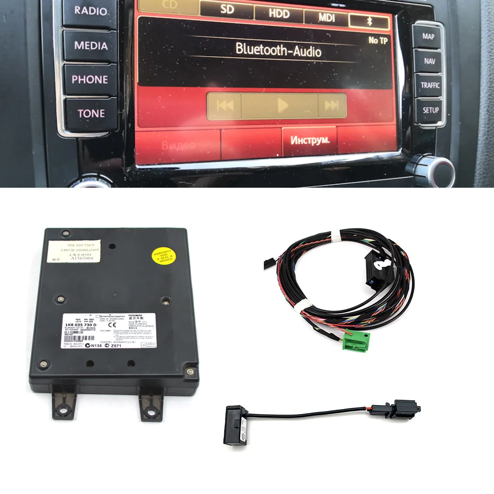 Модуль совместимый с Bluetooth 9W2 + провод для микрофона 1K8 035 730 D Golf MK6 Jetta MK5 Fit RCD510