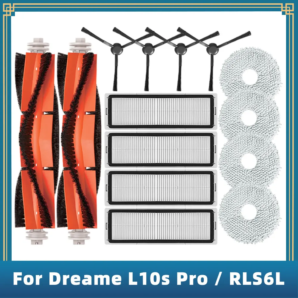 

Replacement For Dreame L10s Pro RLS6L Robot Vacuum Cleaner Spare Parts Accessories Main Brush Side Brush Hepa Filter Mop Pad