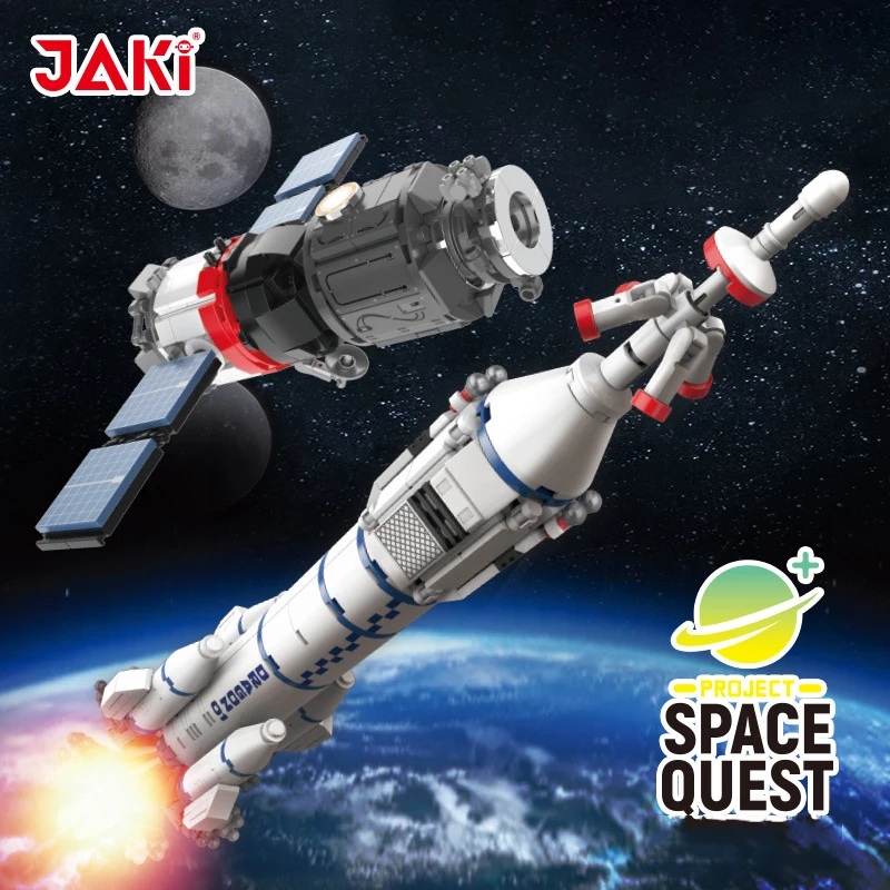 

JAKI City Space Rocket Launch Model Building Blocks Set Space Quest Rocket Spacecraft Astronaut Figure Bricks Toys For Kids Gift