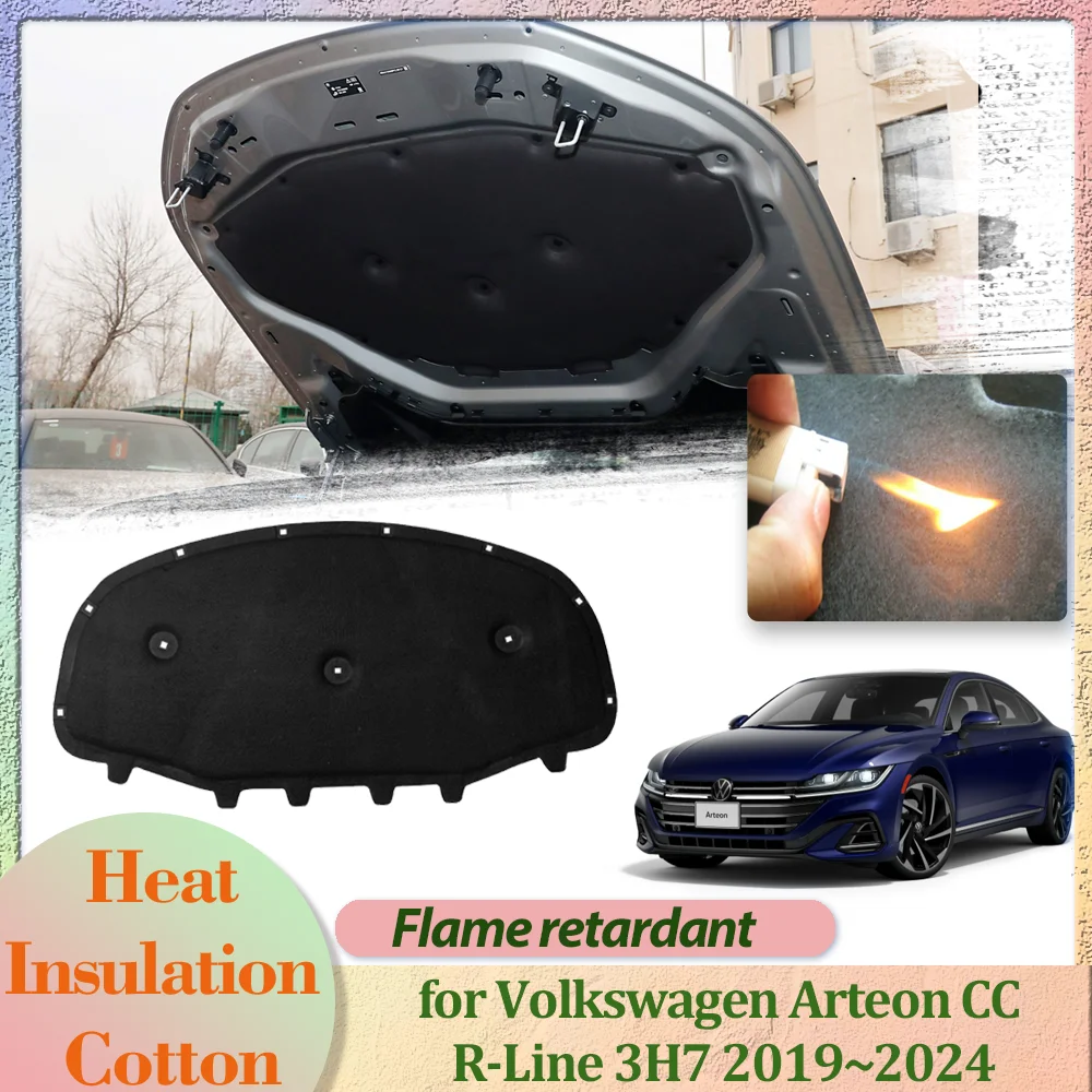 Крышка двигателя капота для Volkswagen VW Arteon CC R-Line 2019 ~ 2024 изоляционный вкладыш