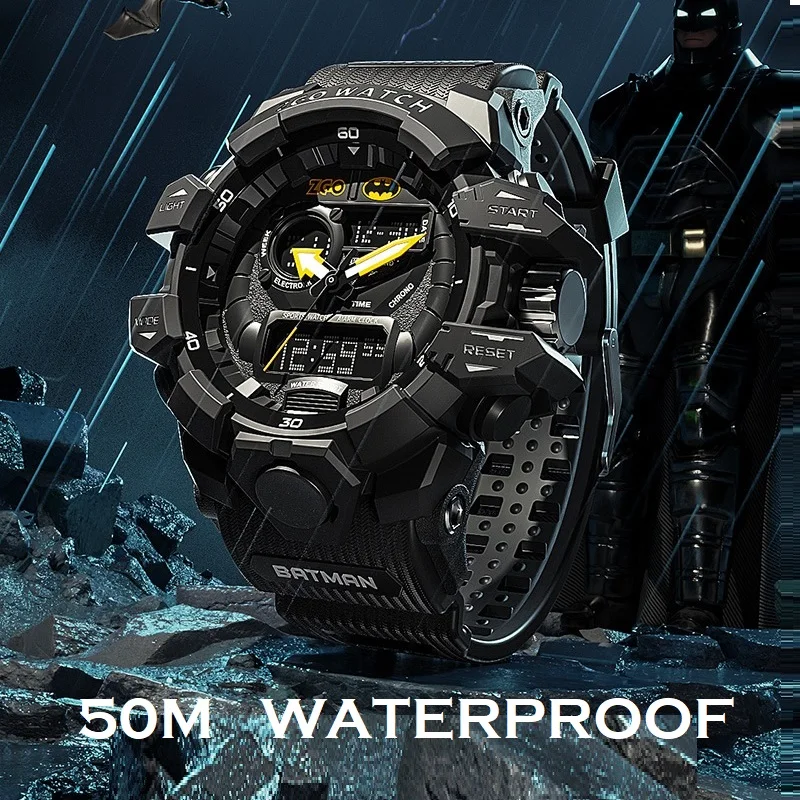 Часы наручные Warner мужские с двойным дисплеем спортивные Бэтменом Суперменом