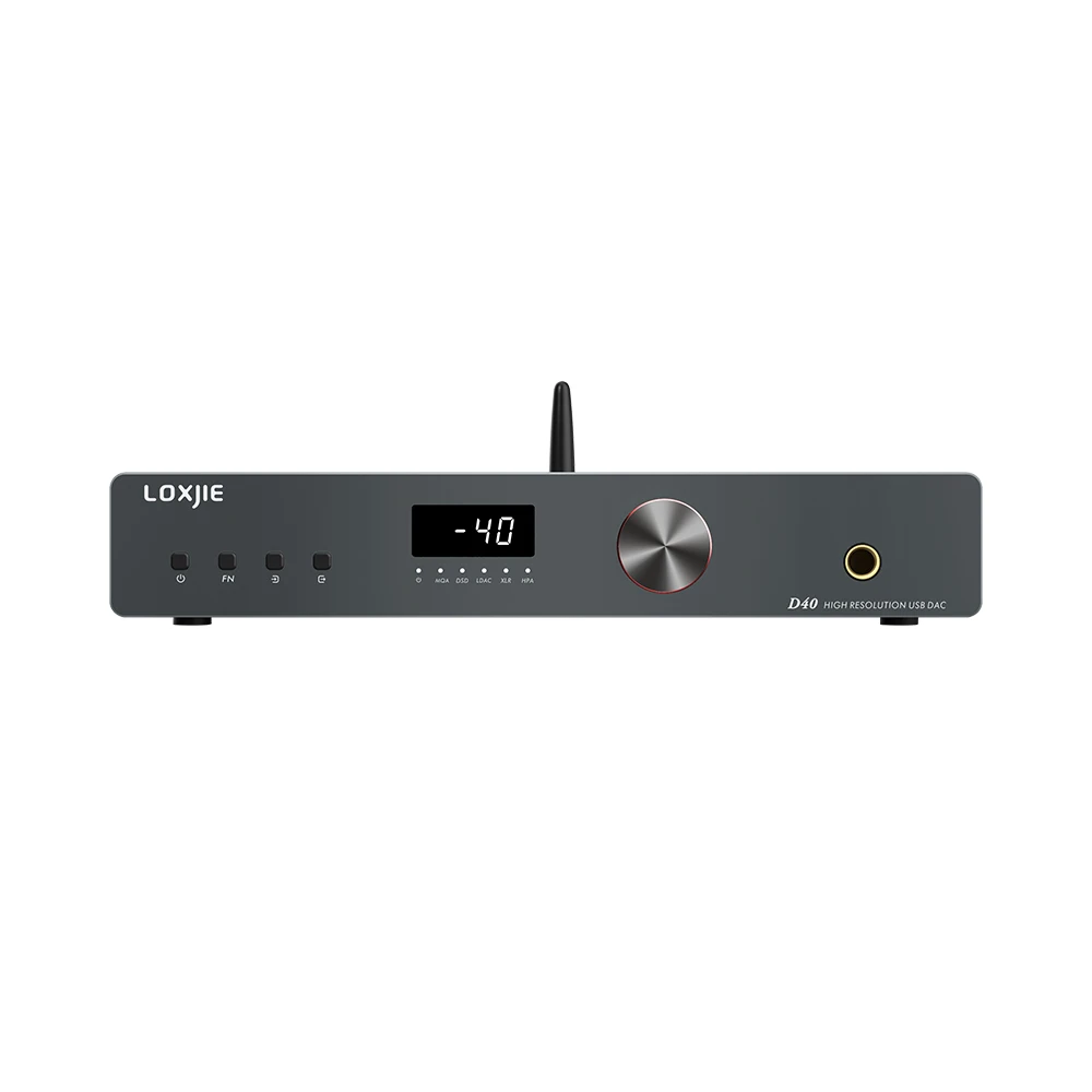 Фото Настольный аудио-DAC усилитель для наушников LOXJIE D40 ES9068AS DSD512 OPA1612 XU216 32 бит 768 кГц Bluetooth с пультом дистанционного управления №1