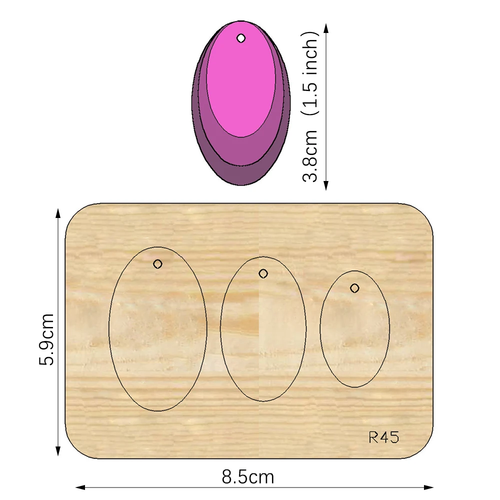 

Деревянные Вырубные штампы для сережек R45, скрапбукинг, подходит для рынка универсальных режущих машин