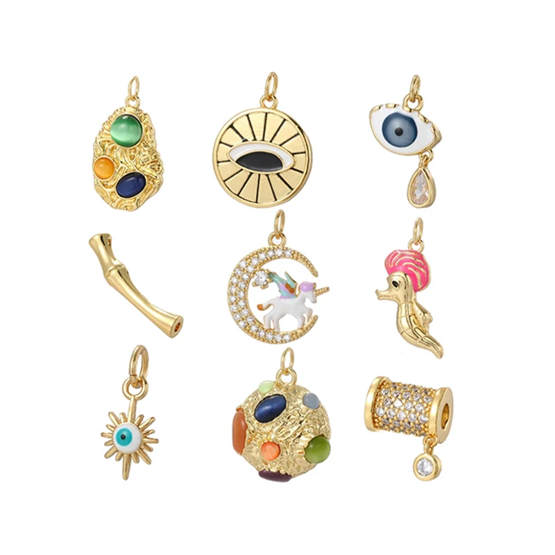 

Treasure Irregular Jewelry Accessories Fashion Copper Inlaid Zirconium Colored Cool Evil Eye Rhinestone perles pour bijoux