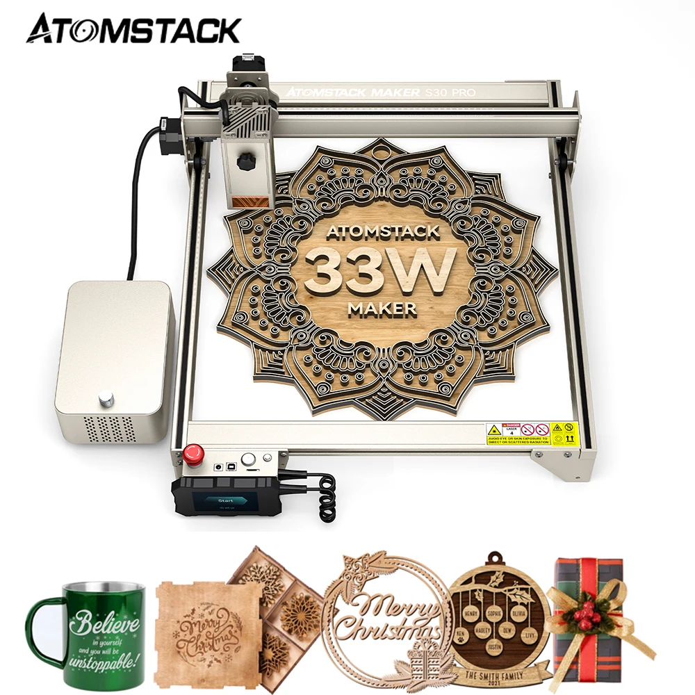 

ATOMSTACK A30 S30 X30 Pro 160W Laser Engraver Cutting Machine APP Control Support Offline 33W Output Engraving Dual Air Assist