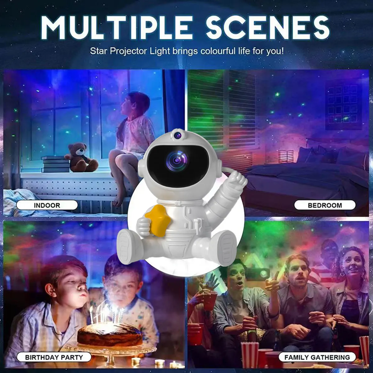 Астронавт Звезда проект лампа мини свет многоцветное освещение проекция ночник