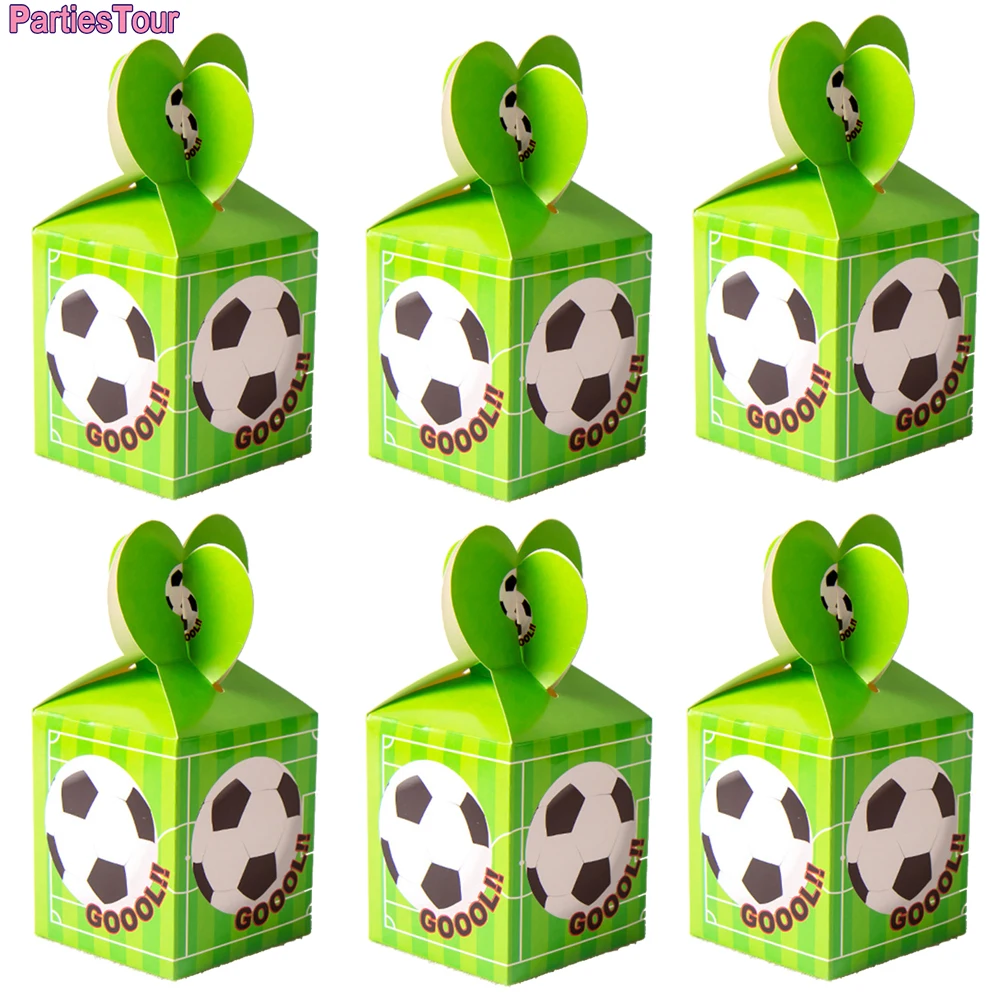 Football Popcorn Boxes Soccer Gift Bag Kids Boy Soccer Birthday Football Party Supplies Candy Box