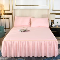 korean style jacquard bed skirt with lace 180x200 summer cool bedspread bedding white bed skirts cover king set dropshipping 1pc