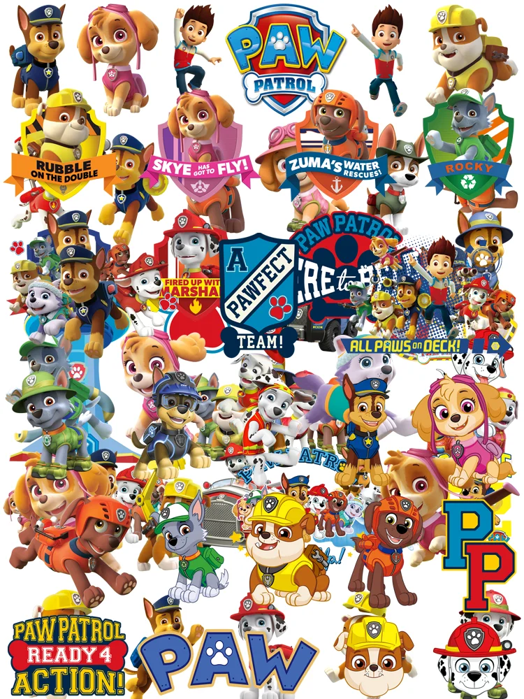 

Hot sale Kids cartoon PAW Patrol clothes patches Iron-on transfers for clothing custom patch