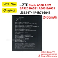 new genuine rechargeable original battery for zte blade a520 a521 ba520 a603 ba603 2400mah li3824t44p4h716043 mobile smart phone