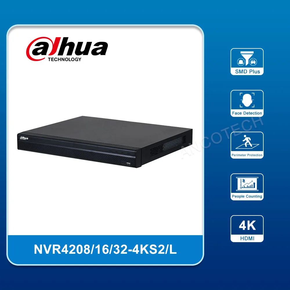 

Сетевой видеорегистратор Dahua NVR4208-4KS2/L NVR4216-4KS2/L 8CH 16CH 32CH 1U 2HDDs 4K NVR