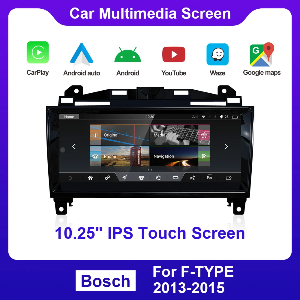 

Android автомобильный монитор, мультимедийная система Carplay, DVD-радио, навигация GPS для Jaguar F Type, Bosch 2013-2016