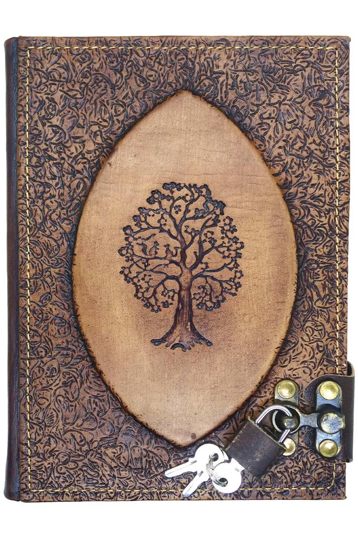 Tree of Life (Confidential) Locked Leather Notebook,Notepad,Diary,Travel Planner,Student Notebook, gift Notebook,Leather Notebook